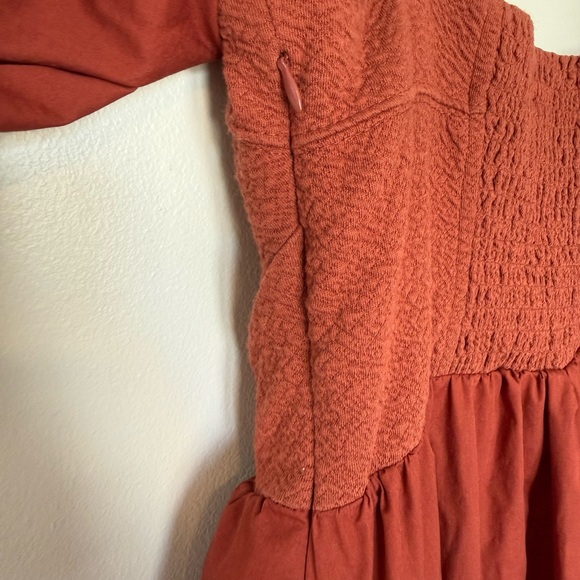 Anthropologie Maeve Puff Sleeved Mini Dress Rust Small - Picture 6 of 9